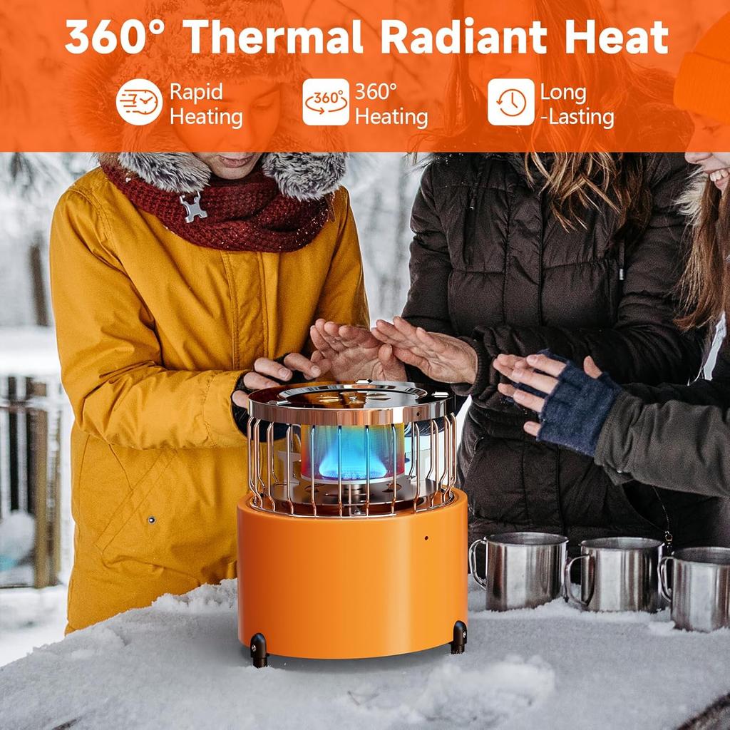 TLOG 2 in 1 Portable Propane Heater & Stove, 9000BTU Propane Heater with Handle, Adjsutable Vents and Flames, Portable for Outdoor,Camping, Ice