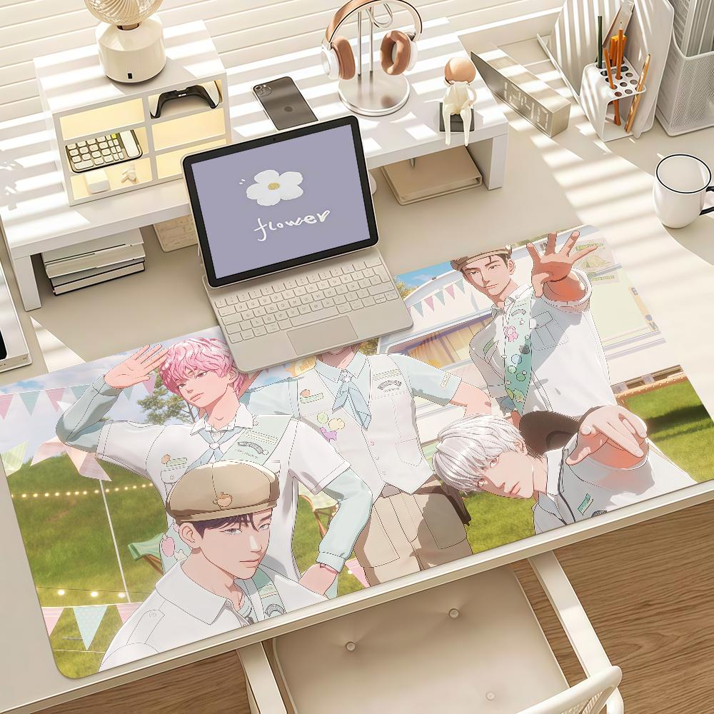 Kpop P-PLAVE Cartoon Mouse Pad Anti Slip Rubber Edge Locked Thickened Laptop Gaming Desk Mat