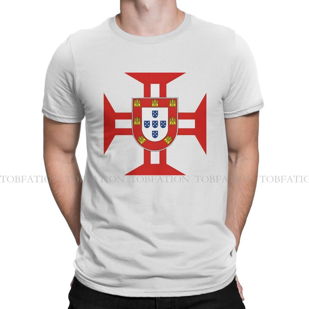 Portuguese Templar Cross With Shield TShirt For Male Knights Templar Tops Novelty T Shirt Soft Print Loose Creative Gift