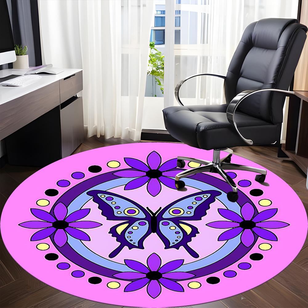 1pc Butterfly Mandala Chair Carpet for Office, Soft and Durable Office Rug for Interior Decoration, Perfect for Office yy251227090