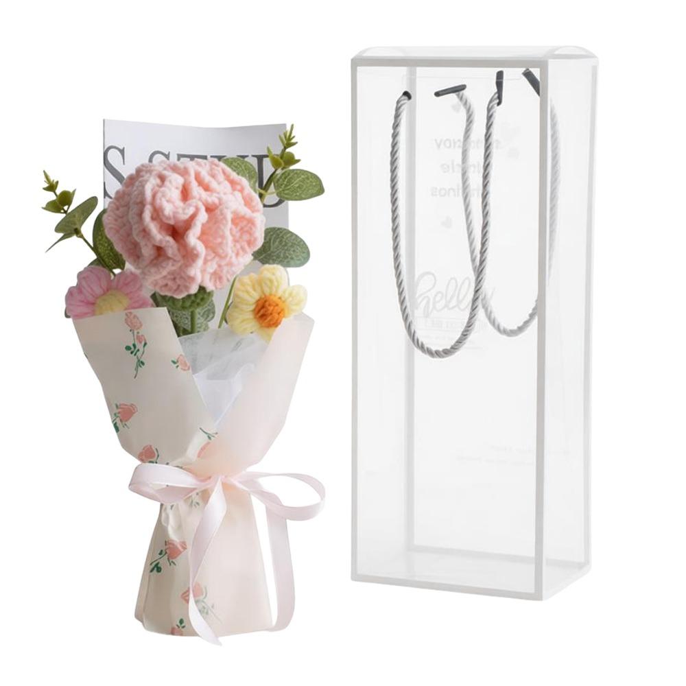 Photography Props Crochet Flowers Bouquet Knitted Eternal Simulated Flowers  Valentine'S Day