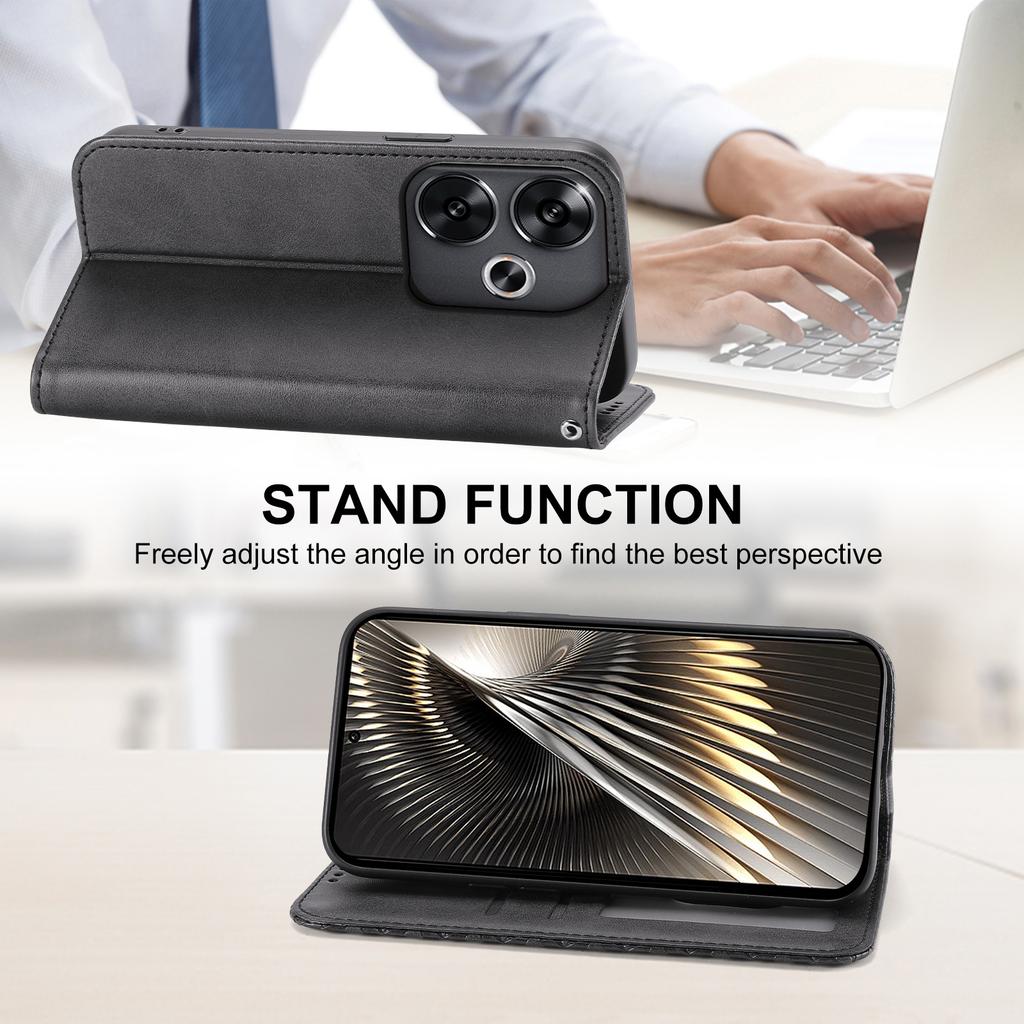 For Xiaomi Redmi Turbo 3 5G/Poco F6 5G Case Imprint Calf Texture Leather Wallet Phone Cover