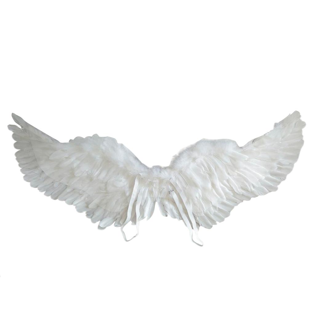 Angel Wings Feather Wings with Elastic Straps Adjustable Halloween Costume Wings for Women Girls Cosplay Fairy Wings