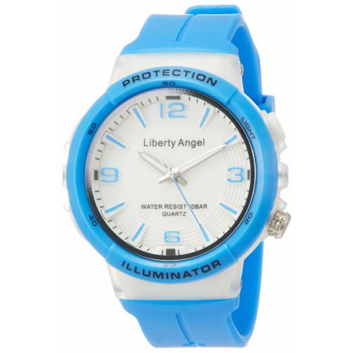 Arias Liberty Angel Analog Watch, Waterproof, with LED Light, Urethane Strap, ADWW18089-04, Women's, Blue