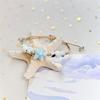 Handmade Adjustable Beaded Bracelets for Women Boho Colorful Glaze Starfish Shell Ceramic Beads Bracelet Girl Party Jewelry Gift