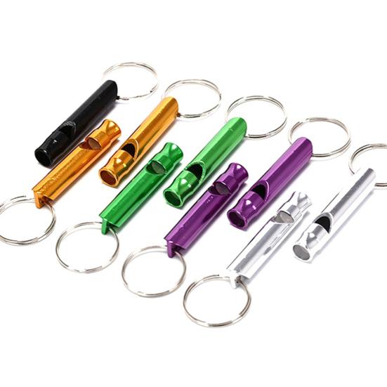 10-teilige Outdoor-Notfallpfeife mit lautem Ton, Aluminiumlegierung, Überlebens-Trainingspfeife