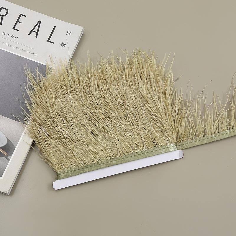 Color 8-10 Cm Ostrich Hair Cloth Edge Clothing Cuffs Hem Ostrich Feather Strips Cloth With Accessories Lace