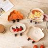 Creative Bread Shape Ceramic Plate Household Vegetable Plate One Person Food Cute Tableware Breakfast Plate Toast Plate Fruit Plate