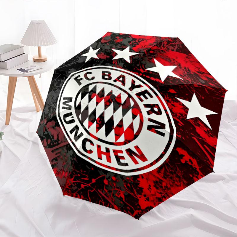 FC Bayern Munchen Pattern, Automatic Folding Umbrella, Portable and Foldable Design, 8 Ribs, a Christmas or Birthday Gift.