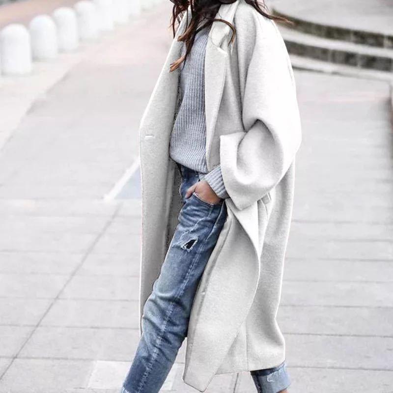 Womens Long Wool Blend Coat Winter
