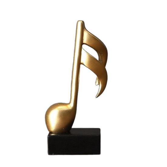 

Music Note Sculpture Gold Resin Musical Symbol Figurine Modern Tabletop Decoration for Piano Room Home Office Table Centerpiece B