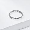 Stainless Steel Waterproof 18k Gold Plated Rope Twist Chain Ring For Women Fashion Simple 2mm Size Ring Jewelry Accessories