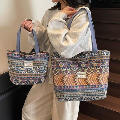 Large Capacity Ethnic Style Bag Women's Fashionable Tote Bag Women's Ins Style Versatile Shoulder Handbag