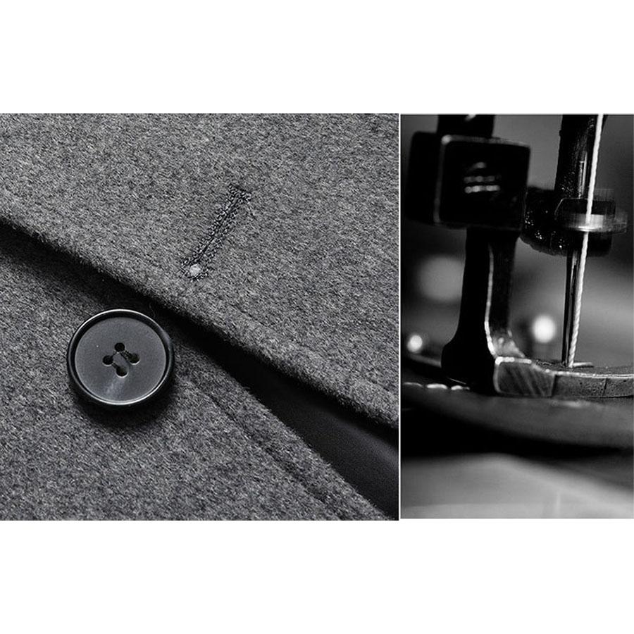 Herbst und Winter mittellanger Wollmantel Herren im britischen Stil verdickter Windjacke High-End-Kaschmir-Wollmantel