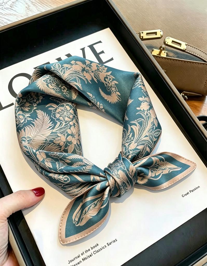 [111 mulberry silk] Bonas women's silk small square scarf silk scarf 11 new autumn and winter gift mother small scarf