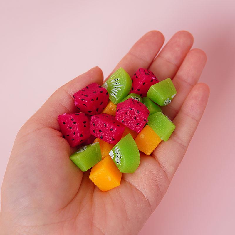 DIY Handmade Fruit Cube Simulation Toys: Mango, Kiwi, Dragon Fruit Cake Decor