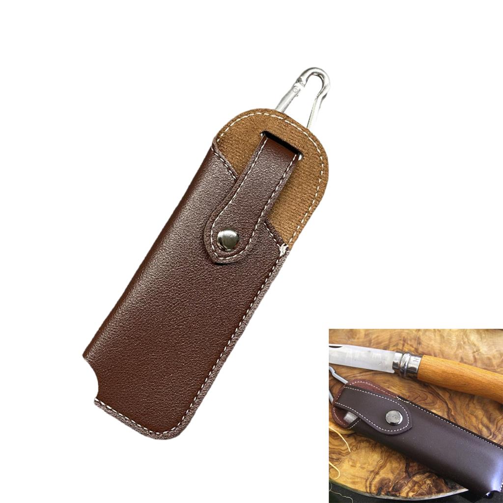 Portable Fold Knife Scabbard Tool Flashlight Belt Loop Case Holder Leather Knife Sheath Protective Cover Pocket Hunt