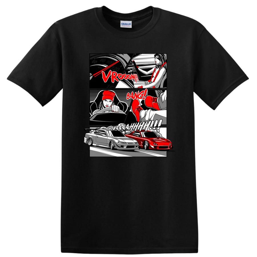 Car Racing Graphic T Shirt Retro Female Driver Comic Style Tee Adventure S