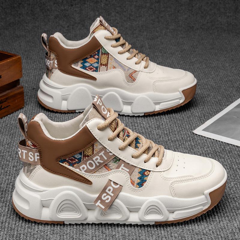 Autumn New High-top Breathable Versatile Casual Men's Shoes Youth Running Thick-soled Non-slip Sports Dad Shoes