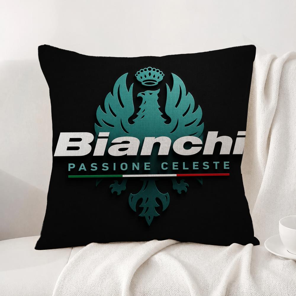 Brand Bianchi Bike Cushion Cover Natural Linen Pillowcase Set AllinOne Decor Cushion Cover for Sofa Bedroom Chair
