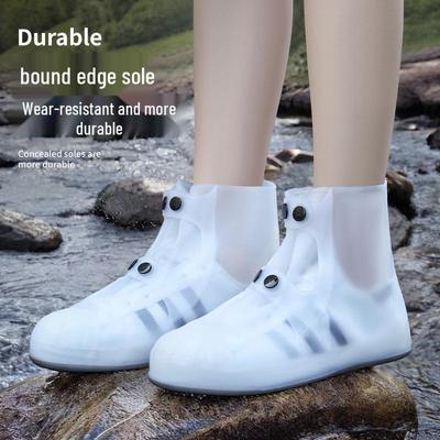 Women's Waterproof Non-Slip Silicone Rain Boots - Reusable, Rainproof, Wear-Resistant, Thickened Overshoes for Adults