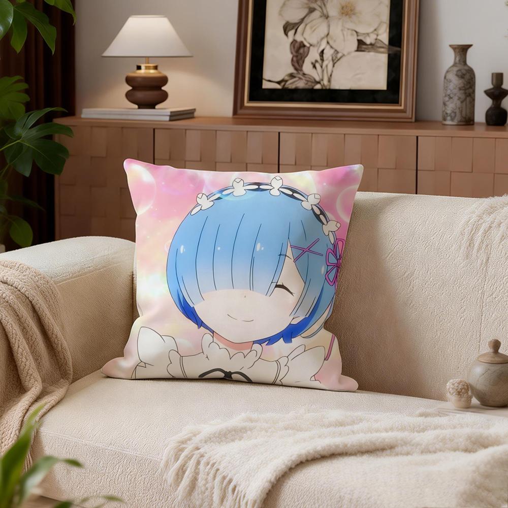 

Fantasy ReZERO Cushion Cover Cushion Cover Set 4Pcs 50x50 45x45 40x40 Pillowcase Decorative Sofa Home Decor 30X30cm