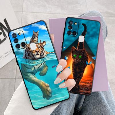 Funda de teléfono con diseño de gato grande y Animal para Samsung Galaxy A50, A10, A10s, A40, A02, A01, A03s, A04s, A70, A03 Core, A04, A02s, A20e