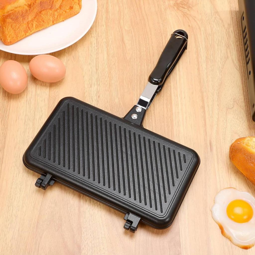 Panini Press Grill DieCast Aluminum Non Toasting Pan for Breakfast, Home