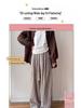 Korean Style 2025 High Waist Retro Pinstripe Wool Pants: Women’s Slimming Wide-Leg, Floor-Length for Spring, Autumn, Winter.
