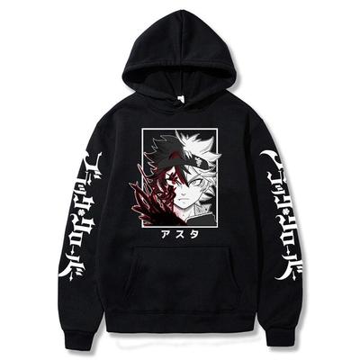 Men's Hooded Sweatshirt Harajuku Manga Asta Large Winter Long Sleeve Street Hoodie Pullover