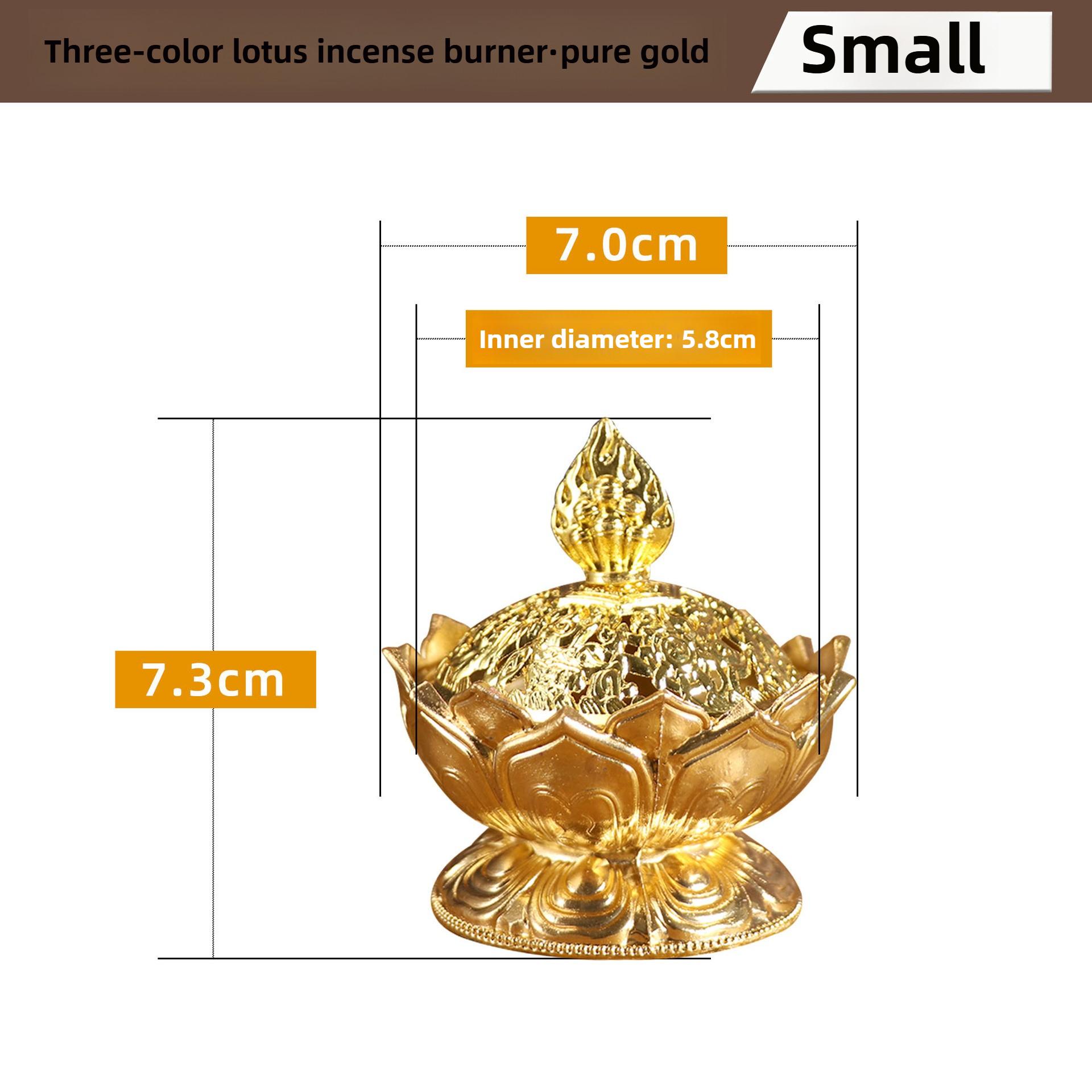 New Lotus Flower Incense Burner Buddhism Buddha Holder Brass Mini Sandalwood Censer Metal Craft Home Decoration