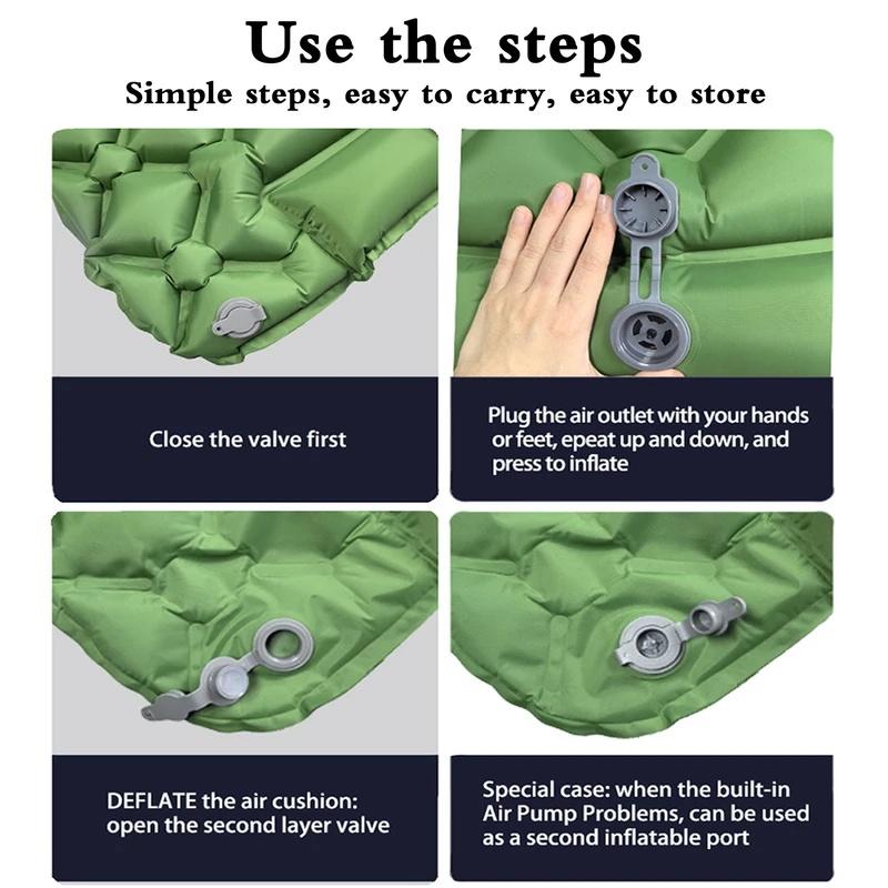 Lightweight Inflatable Portable Air Mat, Compact Fold‑Up Camping Sleeping Mattress for Hiking, Tent Travel and Backpacking Trips
