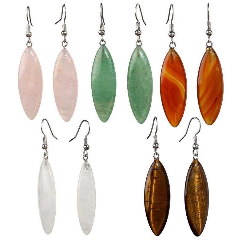 Elegant Oval Pink Crystal Drop Earrings Women Natural Stone Jewelry Stylish Everyday Accessory