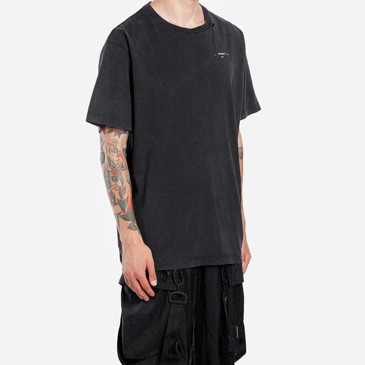 OFF WHITE Übergroßes T-Shirt mit abstrakten Pfeil-Stickerei OMAA038F191850111001