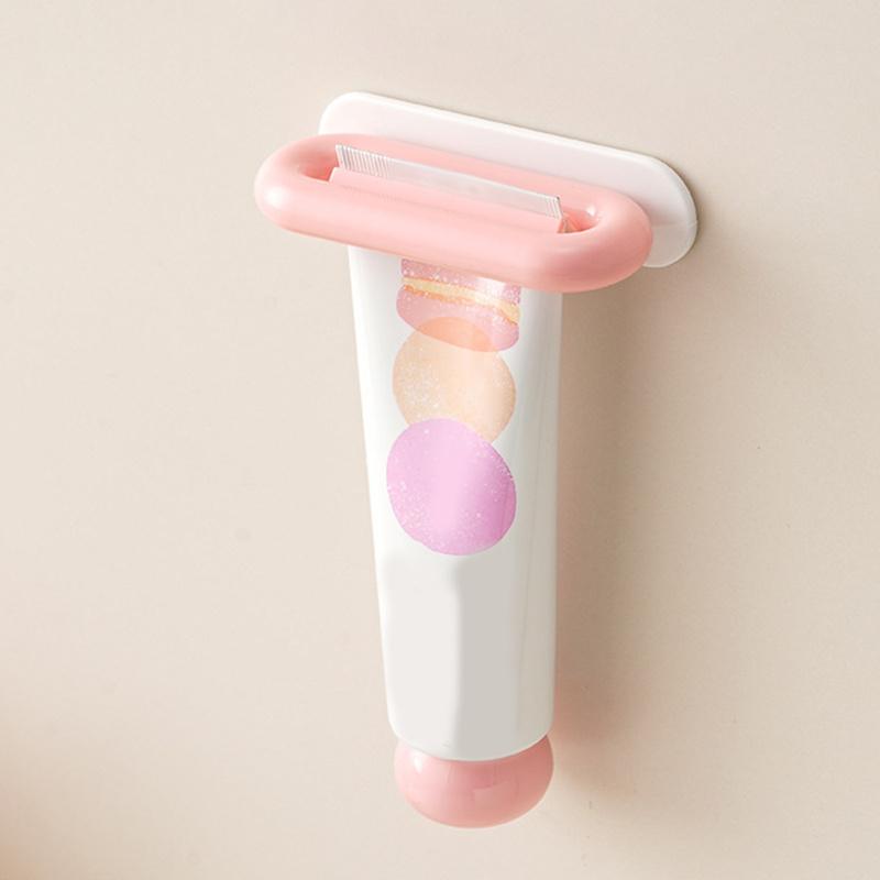 

Toothpaste Tube Squeezer Manual Extruder Clamp for Lotion Facial Cleanser Tubes Reusable Plastic Dispenser for Daily Use розовый
