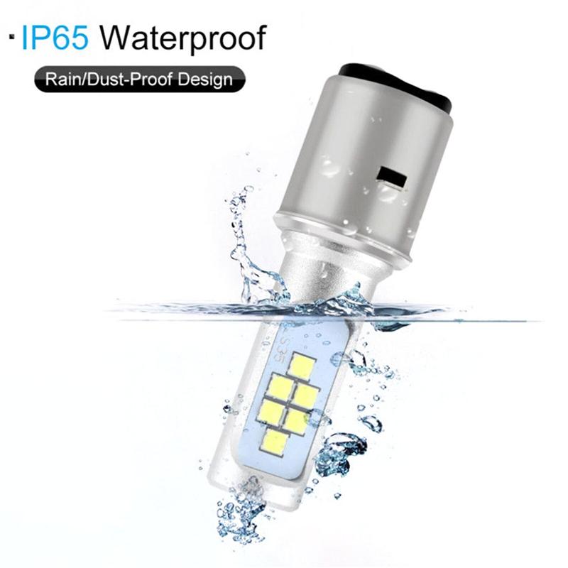 1Pcs Motorcycle LED Headlamp BA20D H6 LED Motorcycle Refitting Lamp Far and Near Light White Light 12V 6000K P15D