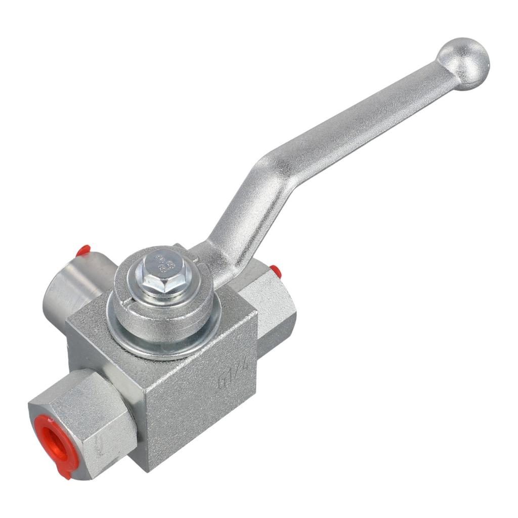 Manuální hydraulický 3cestný kulový ventil Konstrukce z uhlíkové oceli 500 barů MWP Gumové těsnění Typ T 1/4 až 3/4 pro olej a vodu