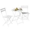 Folding Outdoor Bistro Set with Table and 2 Chairs, White