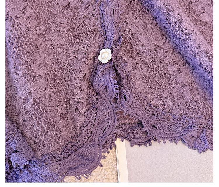 Plus Size Women's Elegant Purple Lace Top & Skirt Set for Spring/Autumn (130-300 Jin)