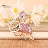 Key Chain Decoration Bling Rhinestone Lamb Keychain for Backpack, Metal Goat Car Bag Accessory Ring, Sheep Pendant Backpacks and Handbags Ring