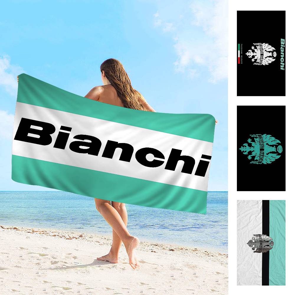 B-Bianchi Bike Logo Beach Towel Colorful Bath Towels For Girl Microfiber Quick Dry Custom Sand Free Beach Yoga Spa Gym Pool