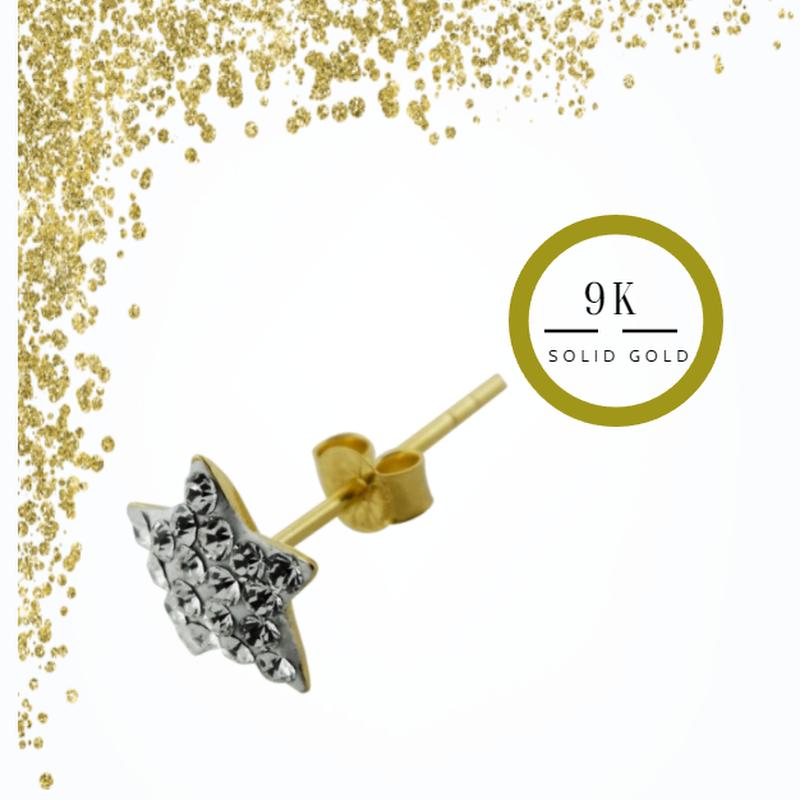 KODY PIERCING Piercing-Ohrstecker aus 9-karätigem Gold mit mehreren Steinen – hochwertiges Piercing