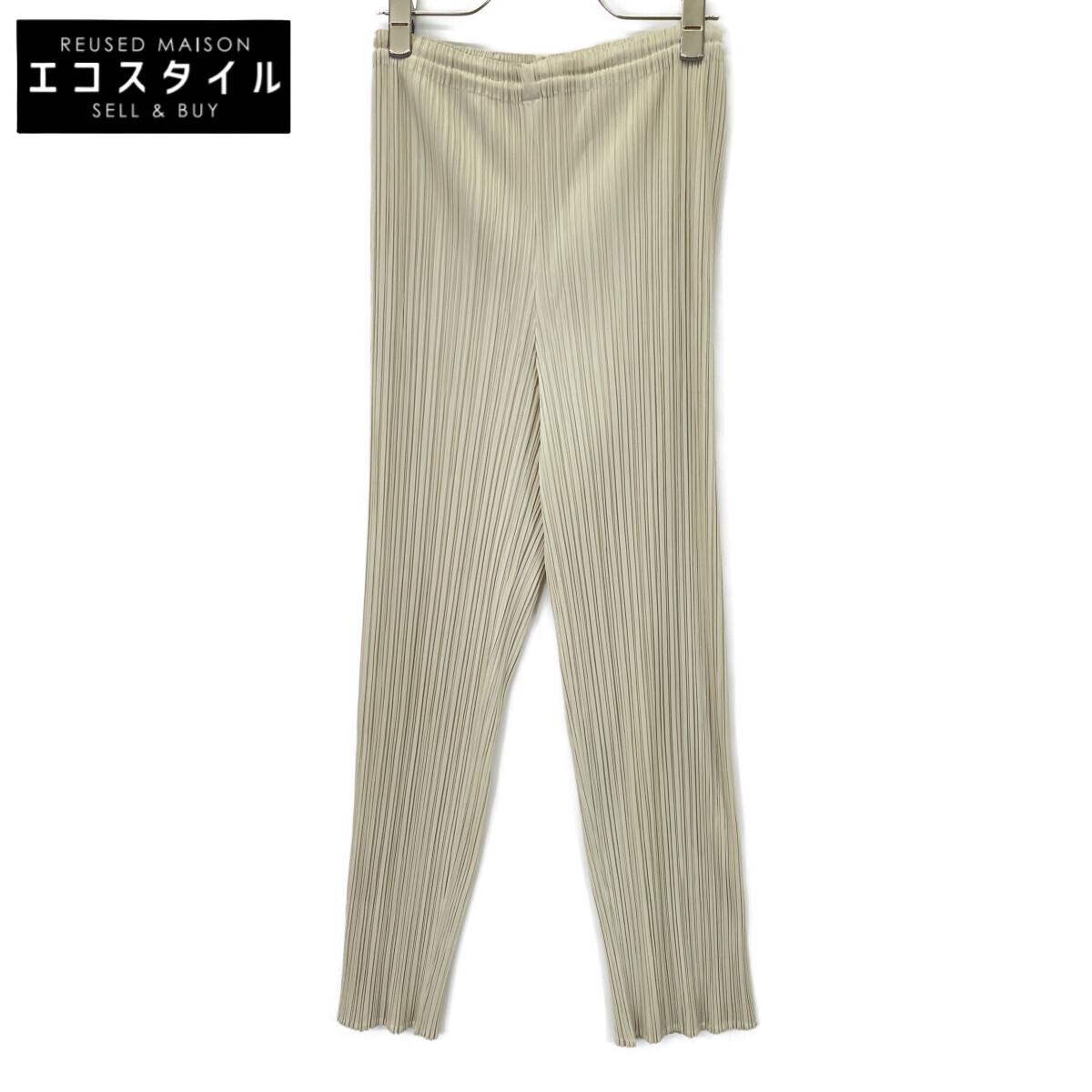 

PLEATS PLEASE Beige PP01-JF503 Polyester Pants Bottoms 2 beigeUsed