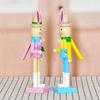 Easter Bunny Nutcracker Figurine Table Centerpiece Wooden Nutcracker Figure Desktop Ornament