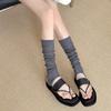 Korean Style Solid Color Knitted Leg Warmers Breathable Harajuku Boot Covers Plain Crew Socks Dance
