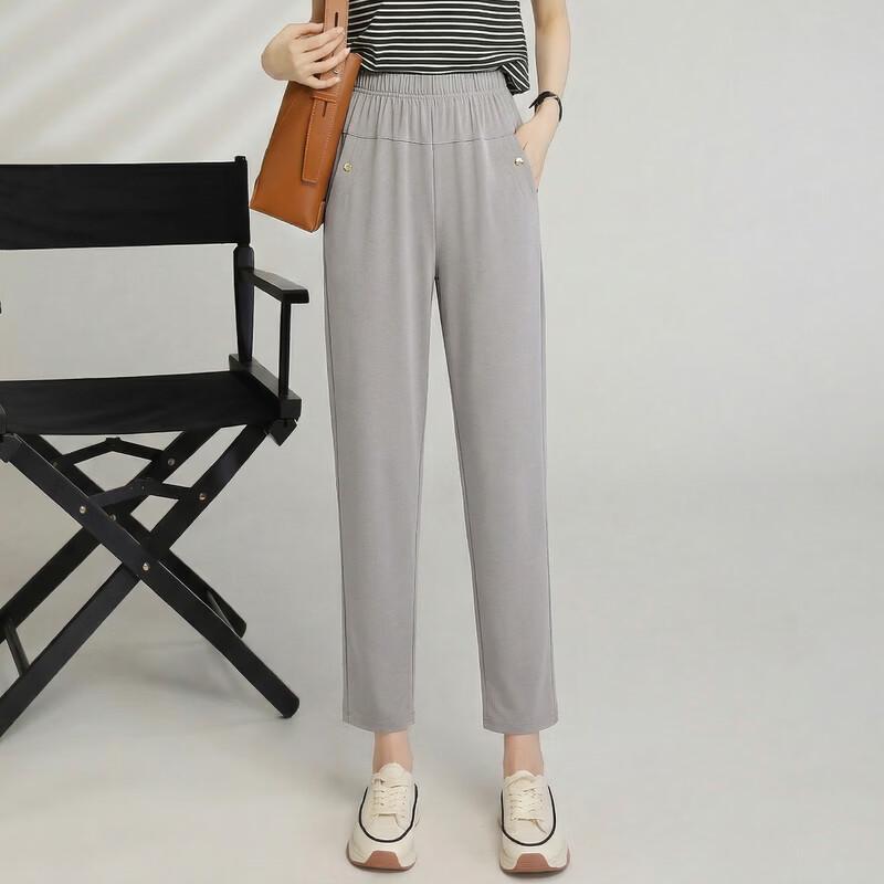LangSha Women's High-Waist Casual Straight Leg Pants