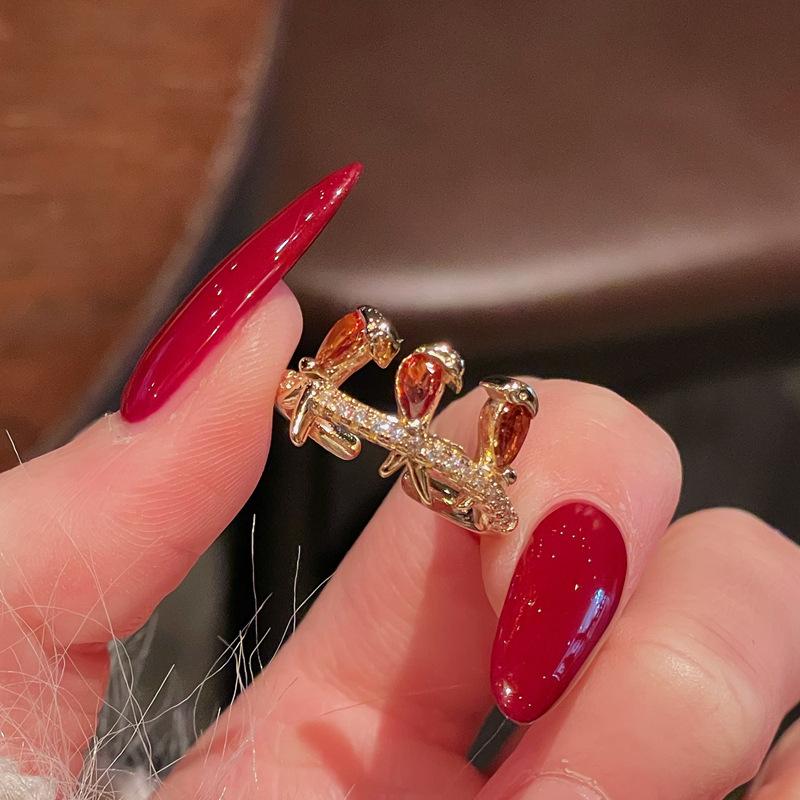 Personalized Niche Design Cross Open Ring High Sense Medieval French Retro Ring Women