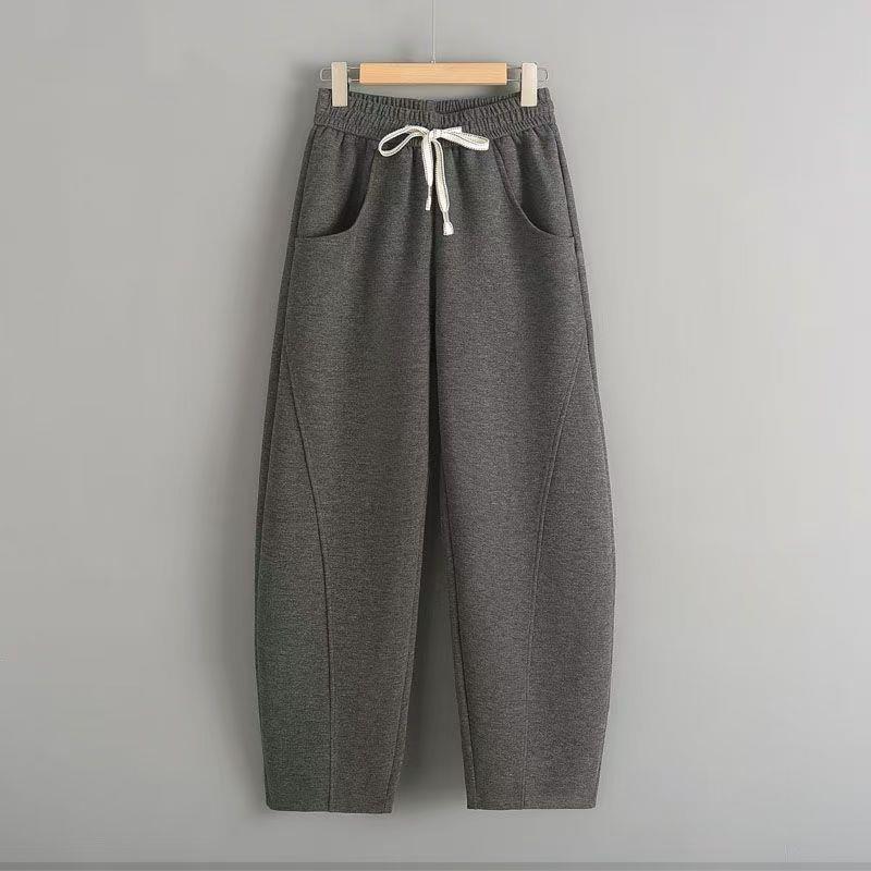 

Women s High-Waisted Wide-Leg Velvet Pants - Warm, Petite, Autumn/Winter Style, Good Drape, Casual Sweatpants M, 90-100 jin