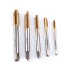 5pcs set Titanium Coated HSS Thread Screw Tap Kit M3 M4 M5 M6 M8 Forward Chip Ejection