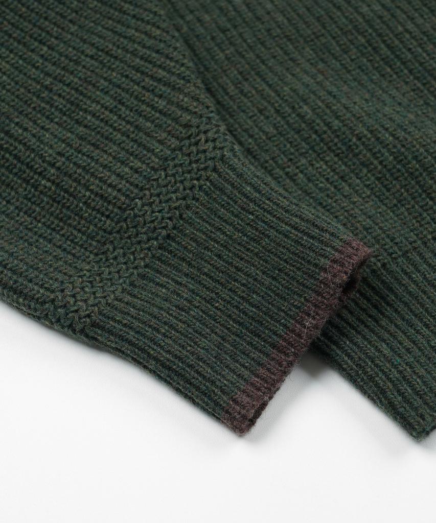 FRIZMWORKS Patch Round Pullover Knit _ Forest Green